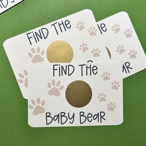 Bearly Wait Baby Shower Scratch-Off Tickets • Baby Shower Game • Bearly Wait Baby Shower • Bear Party Games • Fun and Easy to Play