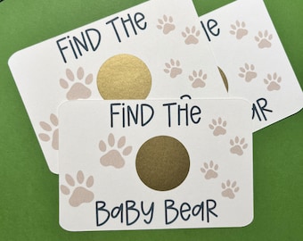 Bearly Wait Baby Shower Scratch-Off Tickets • Baby Shower Game • Bearly Wait Baby Shower • Bear Party Games • Fun and Easy to Play