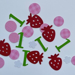 Strawberry First Birthday Confetti • Berry Sweet Birthday • Sweet One Birthday •  Strawberry Party Decorations