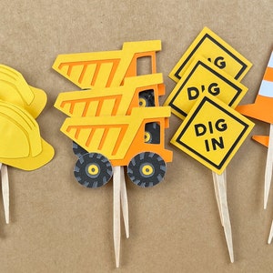 Construction Party Cupcake Toppers • Construction Birthday Party • Construction Theme Toppers • Construction Party Decorations
