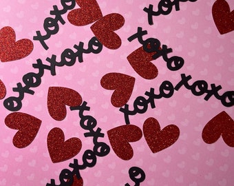 Valentine’s Day Confetti • Valentine’s Day Party Decor • Heart Confetti • XOXO Confetti • Galentine's Day • Galentine's Party Decor