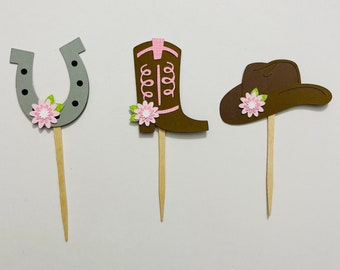 Cowgirl Cupcake Toppers • Cowgirl Bachelorette Party •  Country Girl Party • Country Girl Cupcake Toppers • Cowgirl Party Toppers