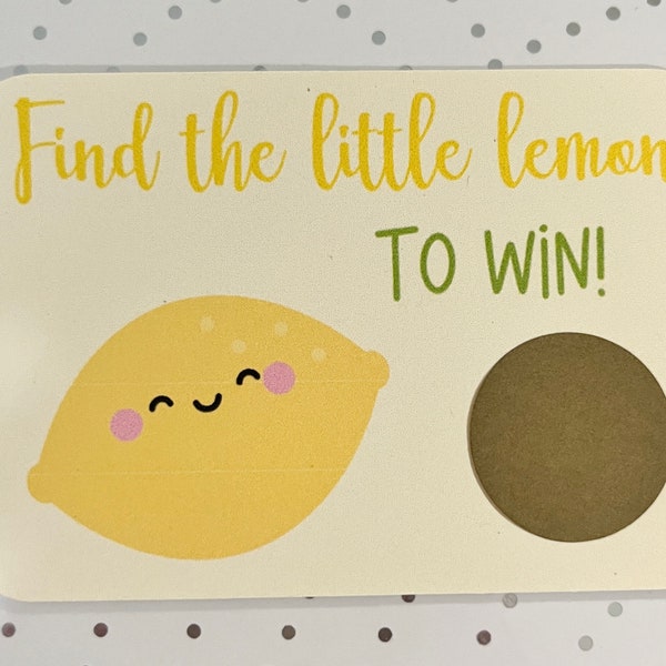 Lemon Party Scratch Off Tickets • Little Lemon Baby Shower • Lemon Party Games • Little Lemon • Lemon Themed Party • Fun and Easy to Play