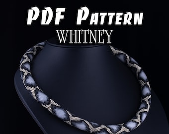 PDF Pattern for Snake Necklace, DIY Seed Bead Crochet Art Project, Multicolour Handmade Beadwork, Rope Jewelry Beadweaving Crafter Gift