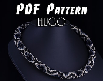 Snake Necklace PDF Pattern: Seed Bead Crochet Jewelry