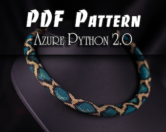 Snake Necklace PDF Pattern: Seed Bead Crochet Jewelry