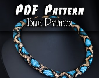Snake Necklace PDF Pattern: Seed Bead Crochet Jewelry