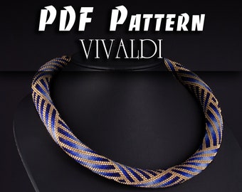 Geometric Seed Bead Crochet Necklace Pattern DIY Beadweaving (PDF Pattern)