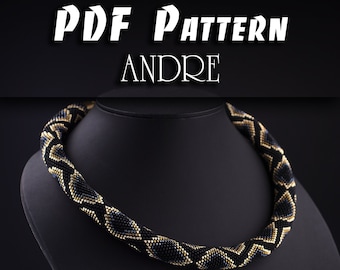 PDF Pattern for Snake Bracelet, DIY Seed Bead Crochet Necklace, Multicolour Handmade Beadwork, Rope Jewelry Beadweaving Crafter Gift