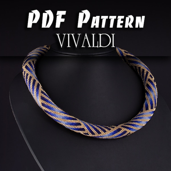 Geometric Seed Bead Crochet Necklace Pattern: DIY Beadweaving (PDF Pattern)