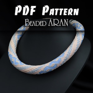 PDF Pattern for Necklace, DIY Seed Bead Crochet Art Project, Multicolour Handmade Beadwork Choker, Rope Jewelry Beadweaving Crafter Gift