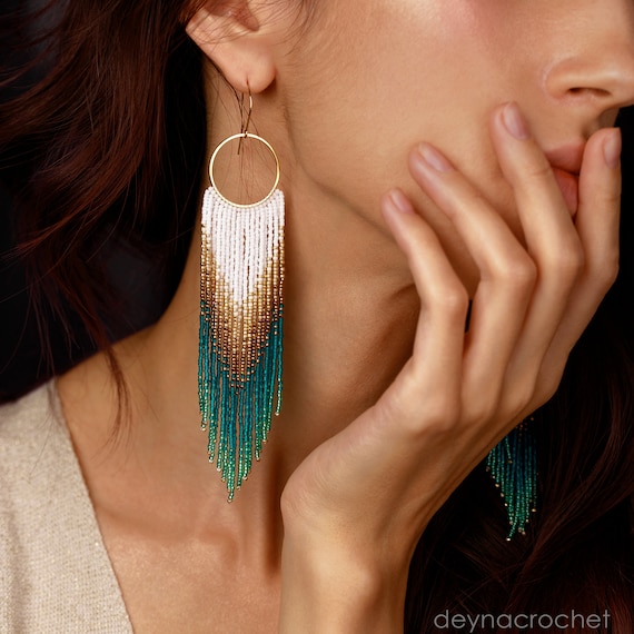 Ombre beaded earrings discount