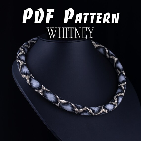PDF Pattern for Snake Necklace, DIY Seed Bead Crochet Art Project, Multicolour Handmade Beadwork, Rope Jewelry Beadweaving Crafter Gift