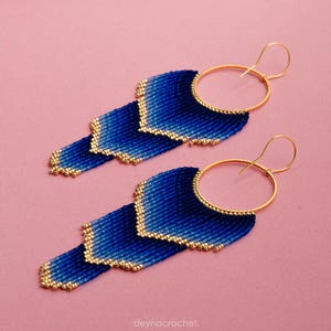 AS-Marjorie Blue Fringe Earrings main image 0