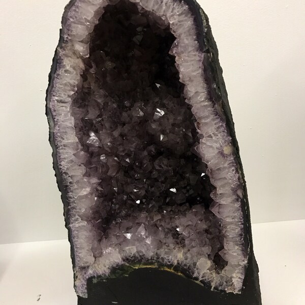 Amethyst Geode 19LBS- 14 1/2 inches tall! from Uruguay- Amethyst \ Raw Amethyst \ Amethyst Crystal \ Crystal \ Home Decor \ Geo