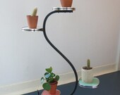 Vintage 50s Mid Century German Modernist Rockabilly Atomic Metal Plant Stand