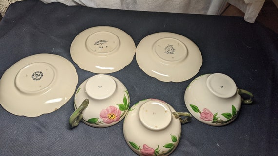FREE SHIPPING See Item Description. Vintage American Made Franciscan Pottery Desert Rose BerryIce Cream Bowls Set of 3