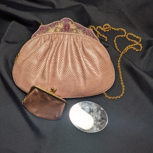 FREE SHIPPING -vintage Judith Leiber Clutch Mauve