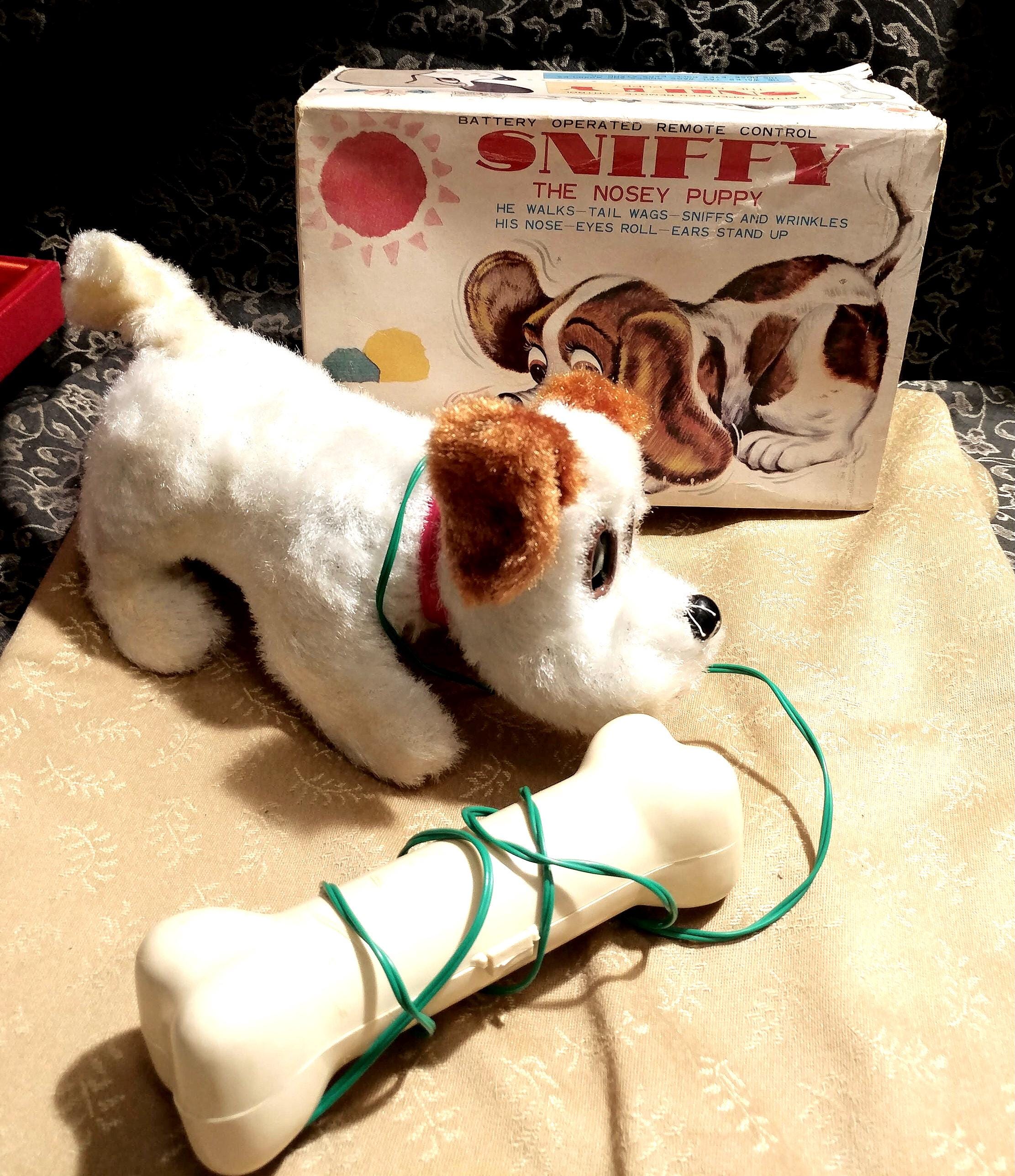 希少 昭和 箱付 SNIFFY DOG 当時物 日本製 電動玩具 ぬいぐるみ FREE SHIPPING- Vintage 