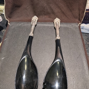 FREE SHIPPING- Vintage Wallace Grand Baroque 1941 Sterling Silver Salad Serving Set. See Below re: condition.