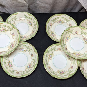 FREE SHIPPING-  Set of 10- Vintage Noritake Marlene Green Berry/Fruit/Sauce Bowls.  See Item Description for More Info