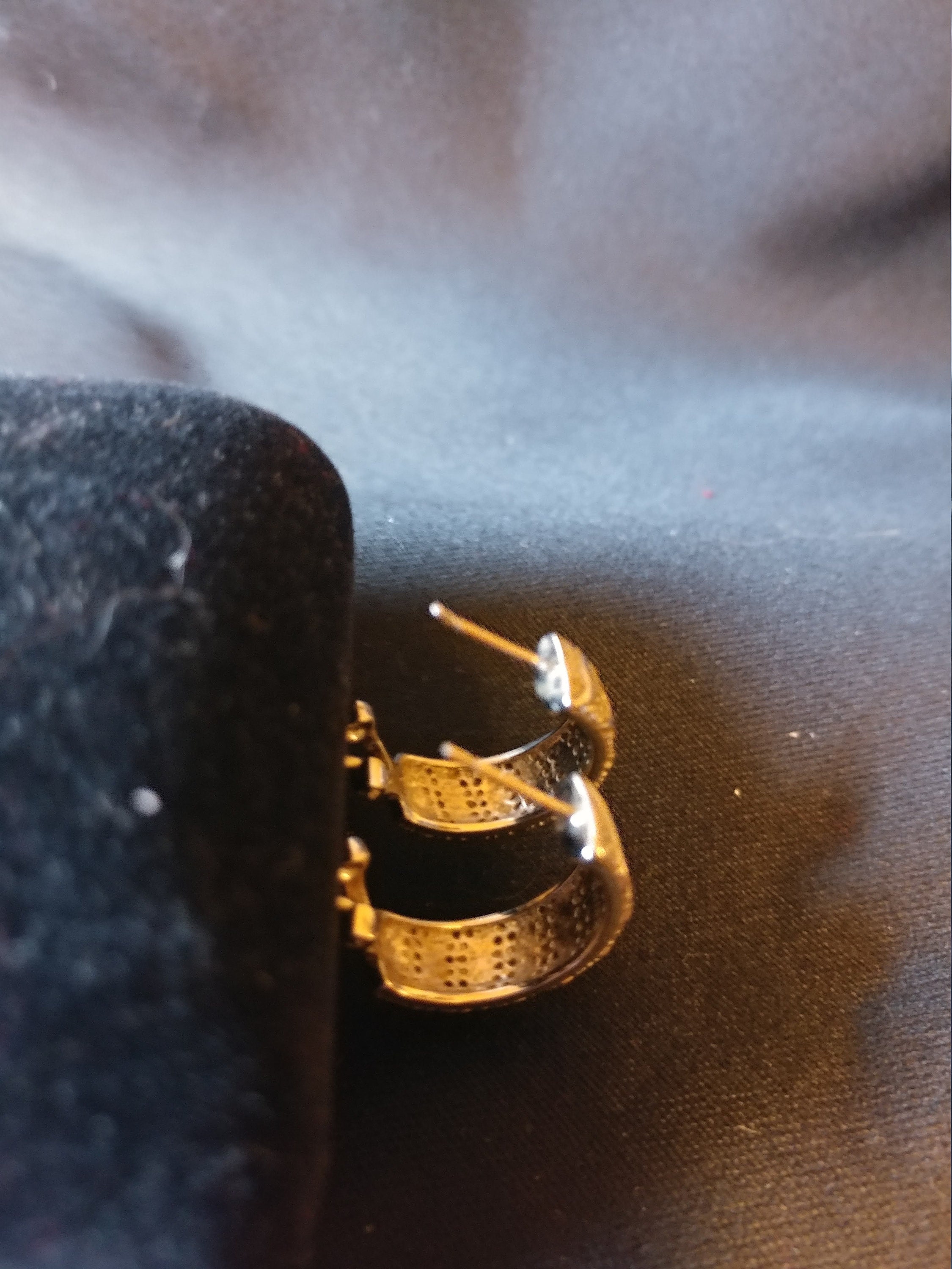 Vintage Sterling Silver Half Hoop Earrings for Pierced Ears