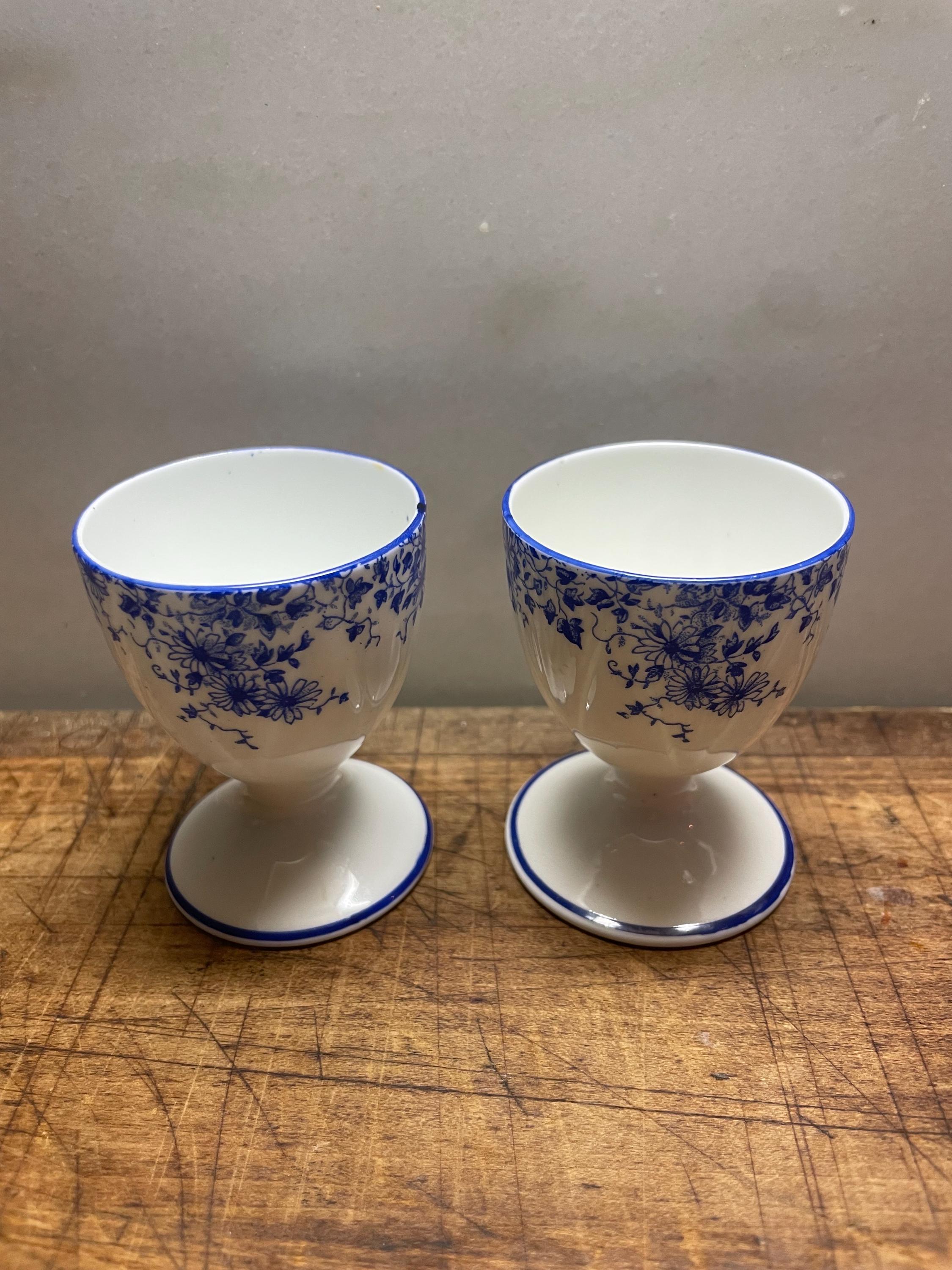Shelley エッグカップ　アンティーク Shelley England- Dainty Blue- Footed Egg Cup Pair - Etsy