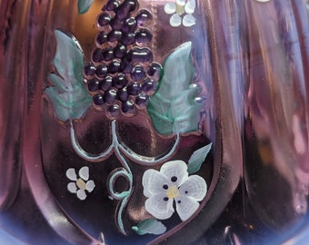 人気TOP FREE Shipping-vintage Fenton Art Pink Chiffon With Amethyst アンティーク雑貨