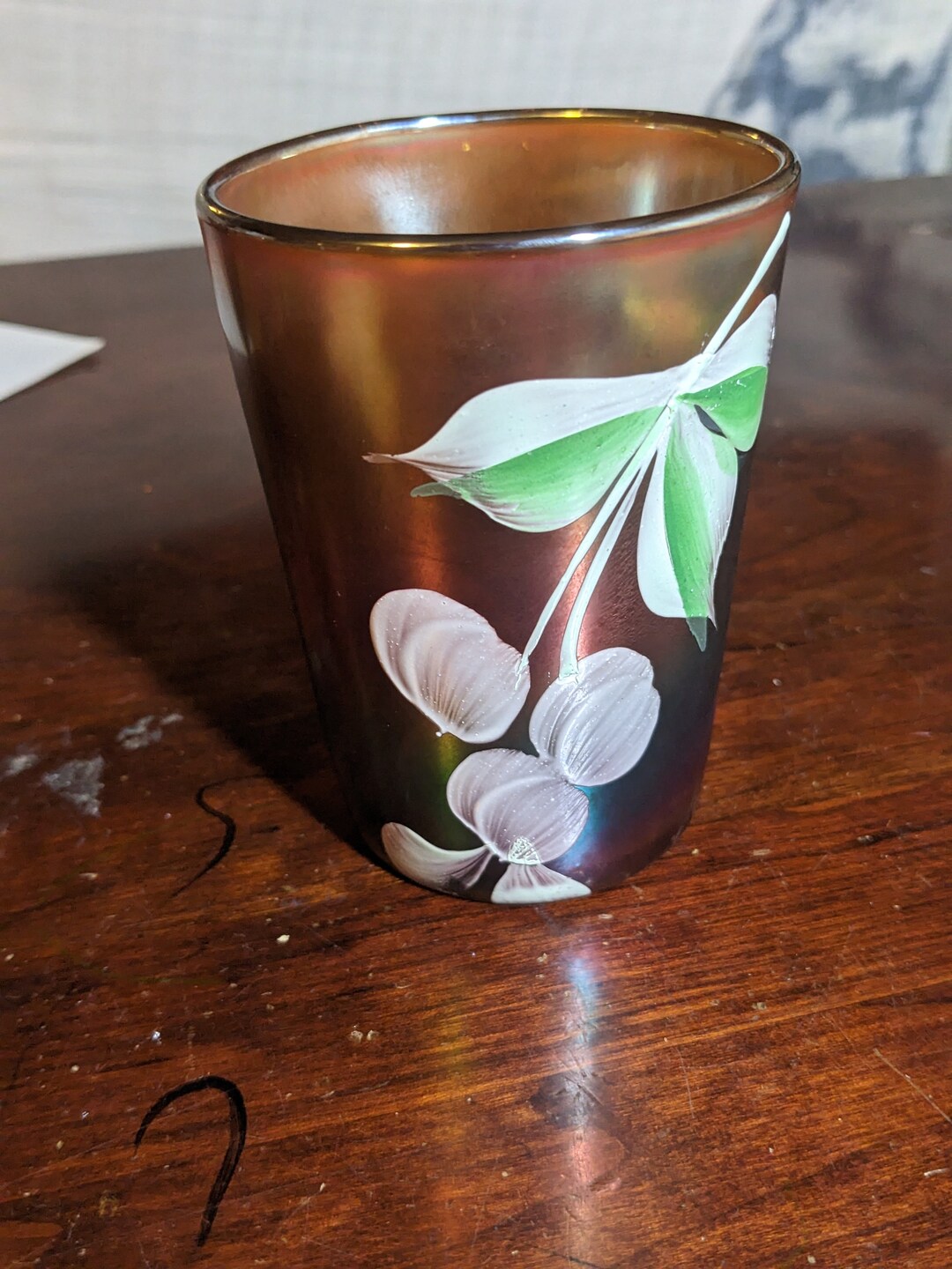 Rare beurrier en verre bleu glace Northwood carnaval paon à la fontaine