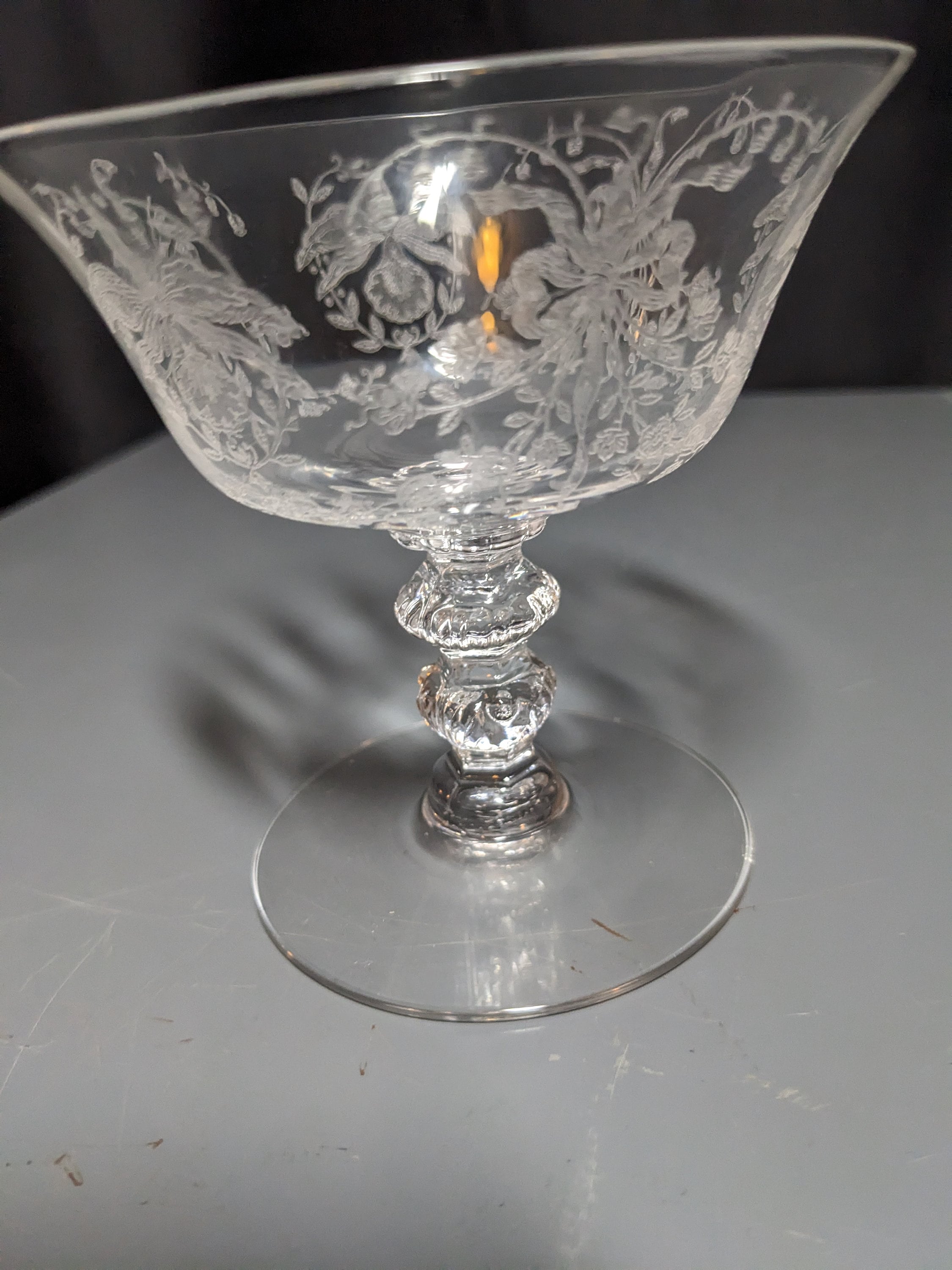 FREE SHIPPING- Vintage Heisey Elegant Depression Glass Low Sherbet