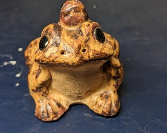 FREE SHIPPING- Vintage Japanese Made Shigaraki Ware Frog Figurine