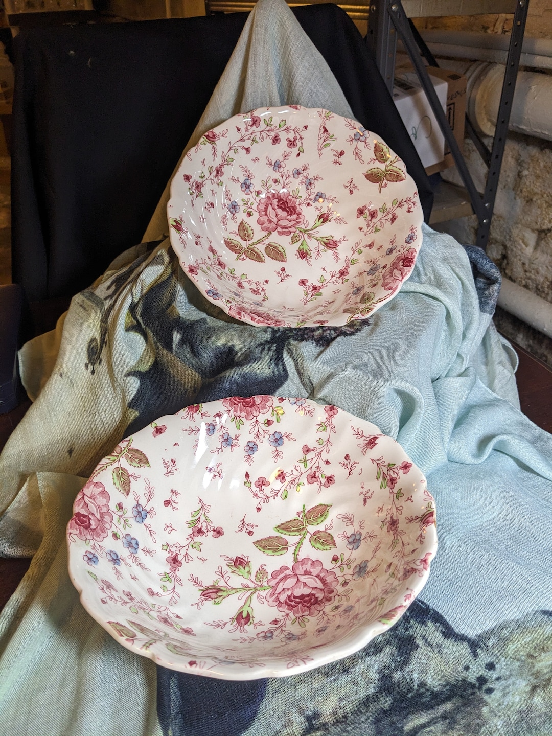 FREE SHIPPING- Pair (2) Vintage Johnson Bros. Earthenware Serving