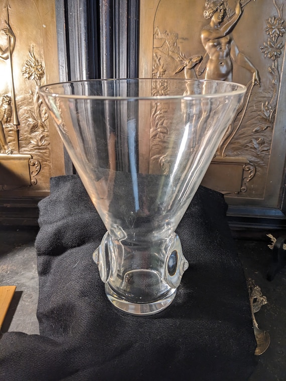 FREE SHIPPING- Vintage Signed Steuben Glass Vase. Flared Top With