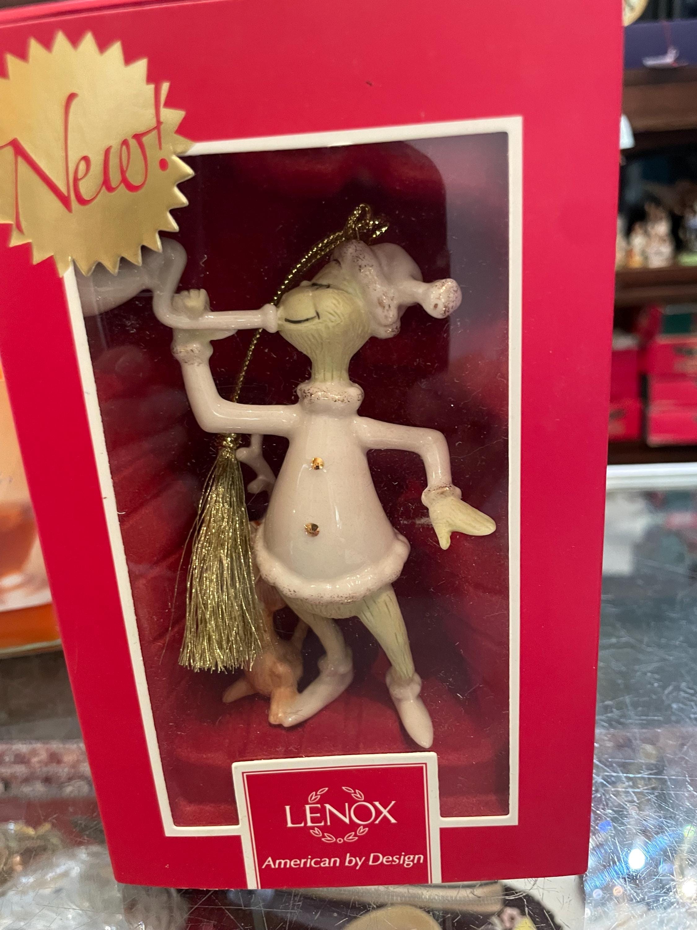 Figurine Le Grinch Volant Bas - Lenox, Porcelaine Avec Or 24 Carats, Décoration Noël 16,5 Cm