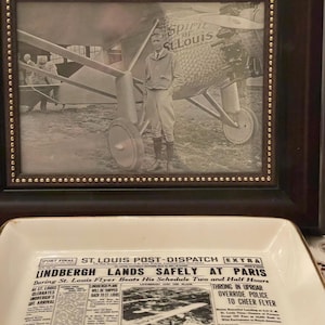 Charles Lindbergh-St Louis Post Dispatch-Porcelain souvenir
