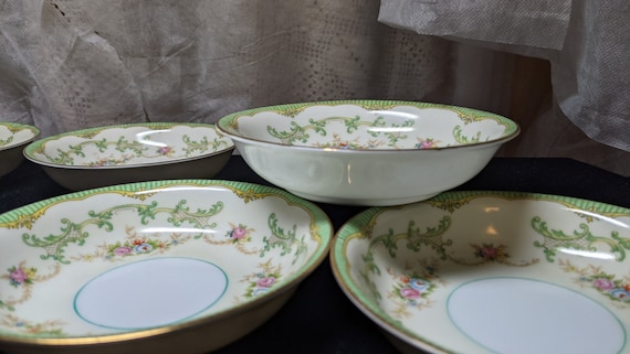 モンローNORITAKE 中皿10枚セット FREE SHIPPING- Set of 10- Vintage Noritake Marlene Green Berry