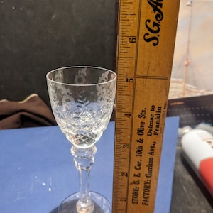 FREE SHIPPING- Vintage Unsigned Rogaska Gallia Cordial/Liquer Glass with Patterned Foot. See Below for important info.
