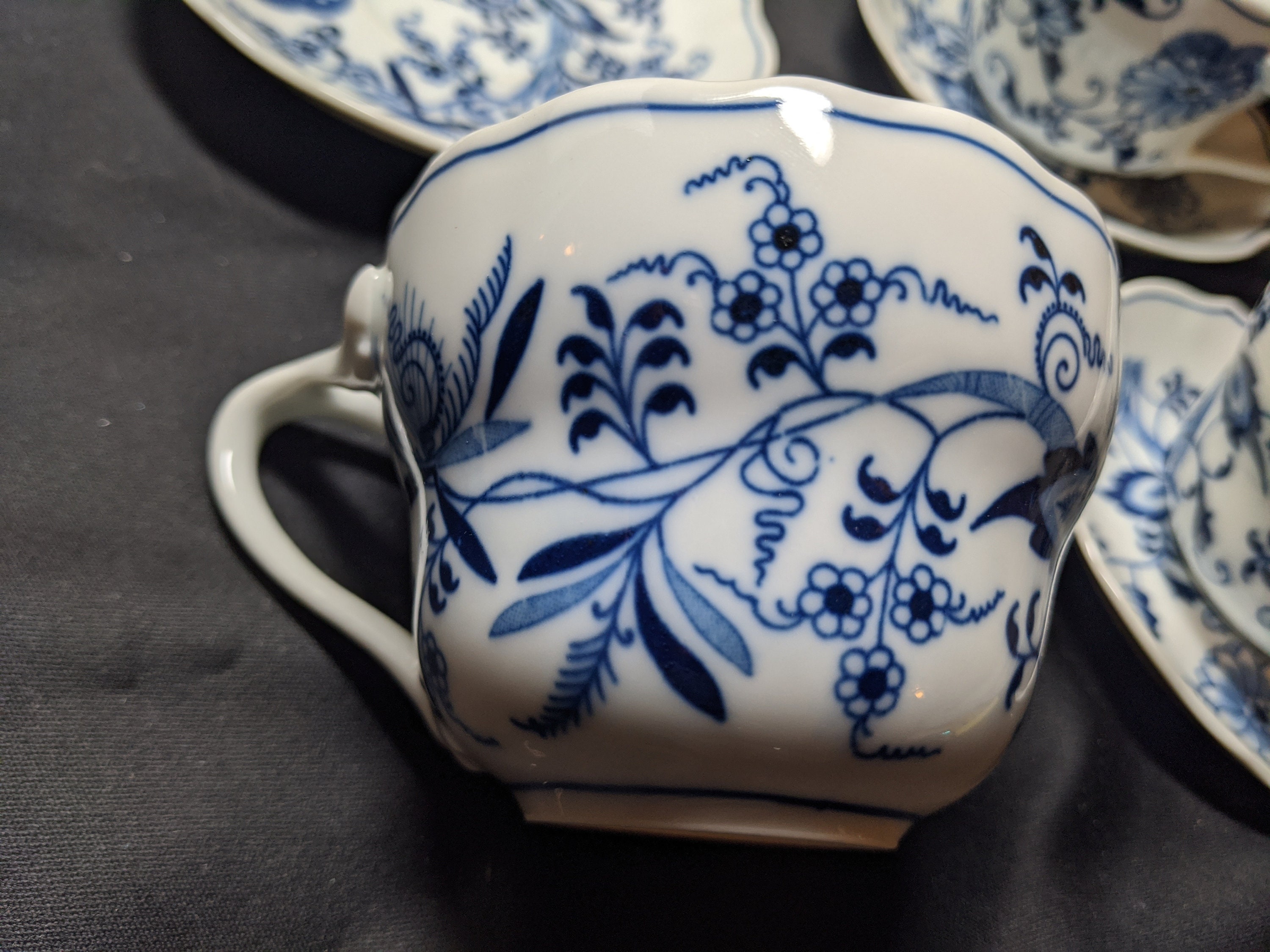 FREE SHIPPING- Vintage Blue Danube Japan Fine China. Set of 3- Cups ...