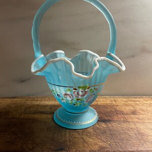 Fenton Basket Hand Painted and Signed - Etsy