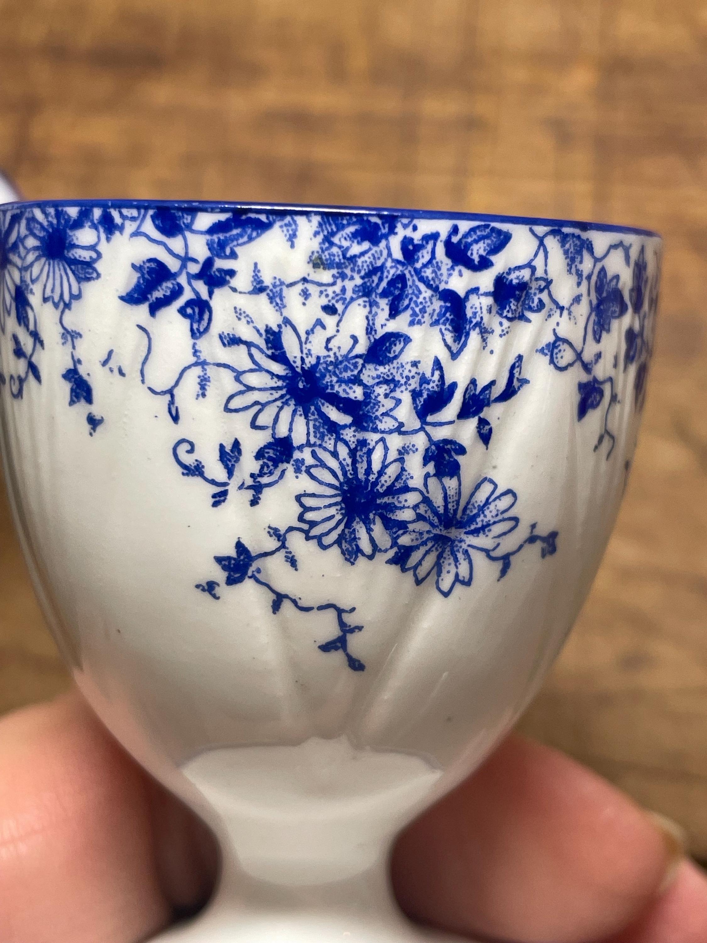 Shelley England- Dainty Blue- Footed Egg Cup Pair - Etsy