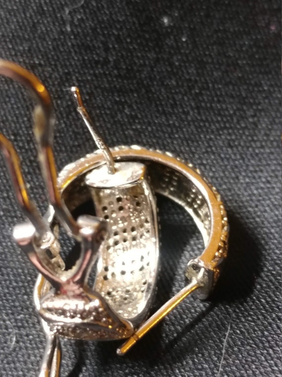 Vintage Sterling Silver Half Hoop Earrings for Pierced Ears