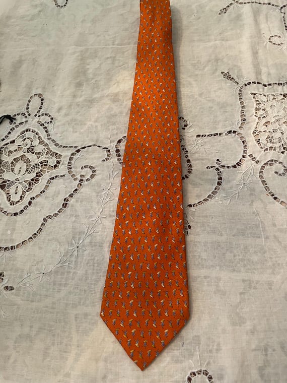 FREE SHIPPING-Salvador Ferragamo-100 percent silk Vintage Men’s Neck Tie