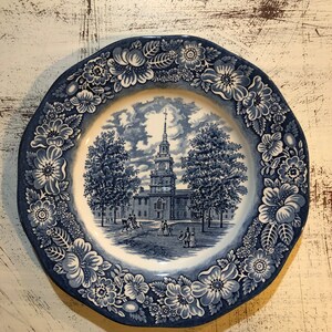 FREE SHIPPING- Liberty Blue- 9 3/4 inch Staffordshire - England - Dinner Plate