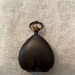 FREE SHIPPING-Victorian-Heart shaped-Gunmetal-Coin holder-Chatelaine fob