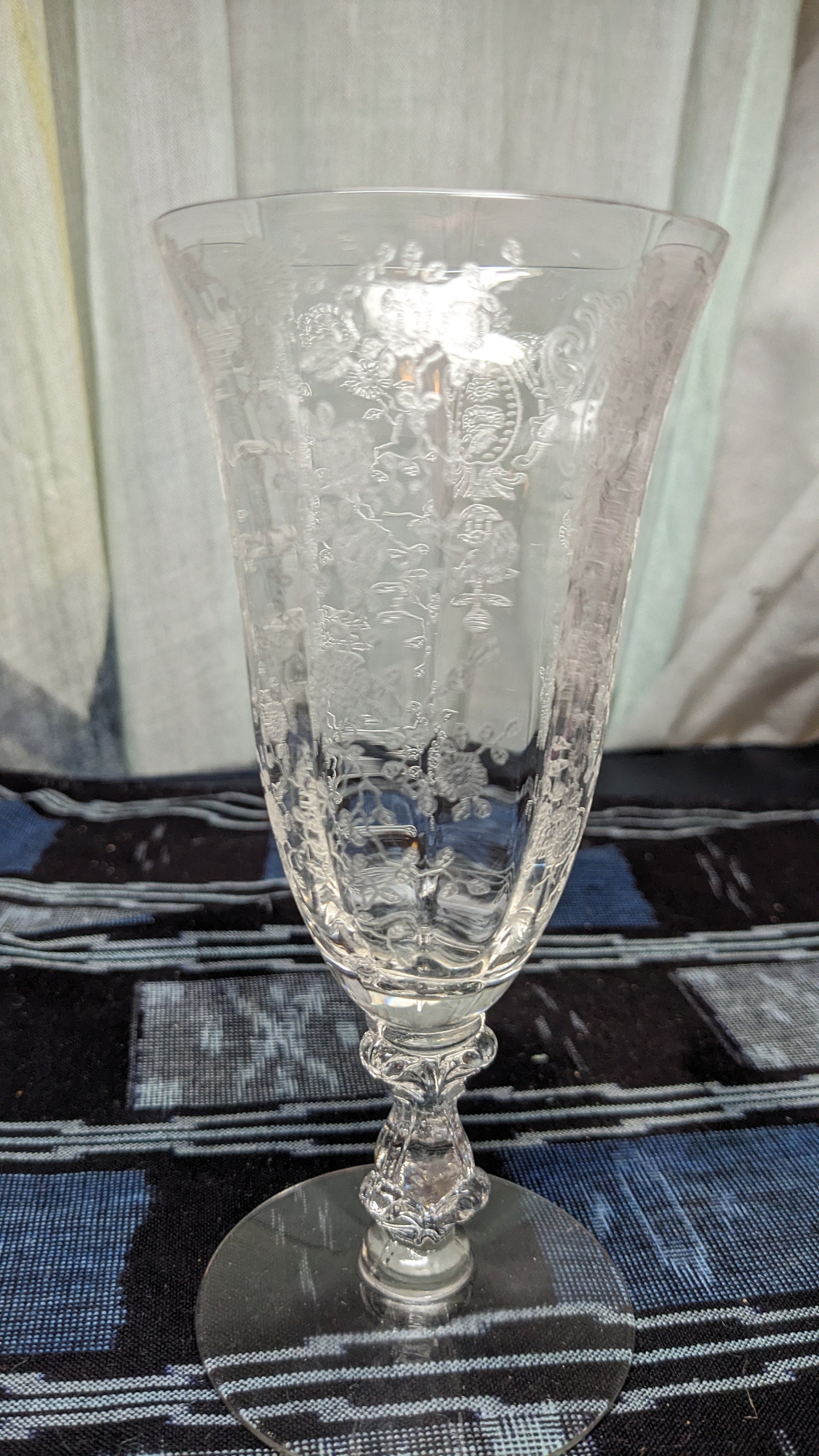 Vintage Rare Set of 12 Rose Point Champagne/Tall Sherbet Glasses