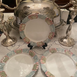 FREE SHIPPING-Set of three Vintage French 9.5 inch plates