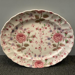 FREE SHIPPING-Johnson Brothers 12 inch Rose Chintz Platter