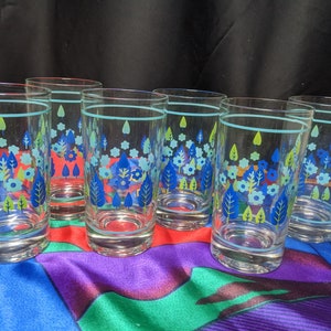 FREE SHIPPING- Set of 6 Groovy Mid Century Juice Glasses. Swiss Alpine Chalet by Mar-Crest. See Below