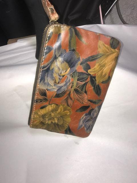 FREE Shipping vintage Lightly Used Patricia Nash Wristlet wrist Wallet.soft Italian Leather Colorful Floral Enlightened Garden Pattern Etsy