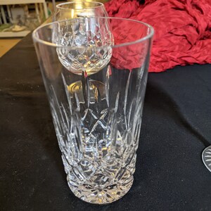 FREE SHIPPING-  Vintage Galway Crystal Highball Tumbler with Criss Cross Cut and Long, Vertical Divot Cuts.  See Info below